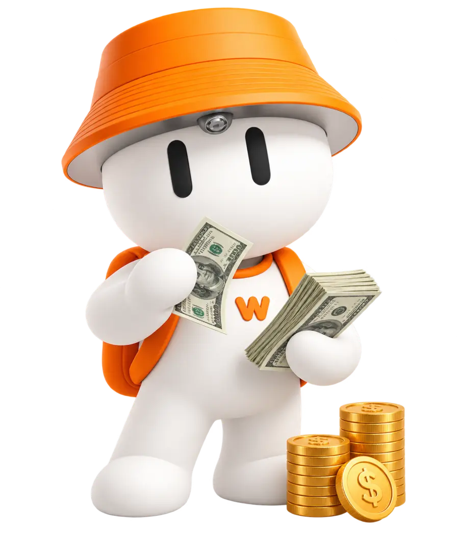 Weblish mascot counting affiliate earnings