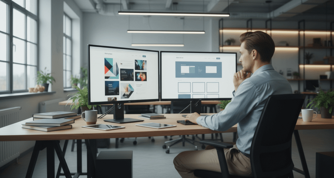 Weblish: Modern Developer Choosing Between Webflow and Wix for Site Building Decisions
