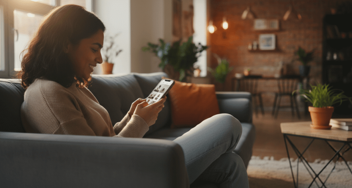 Weblish: Engaged Customer Browsing Instagram Shop for Seamless Weblish Purchases