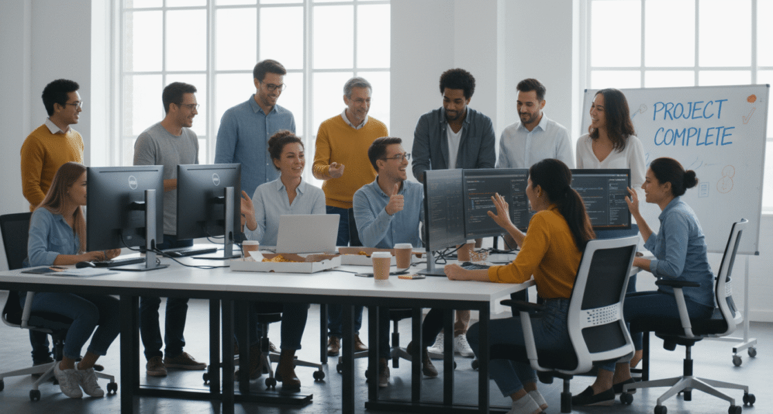 Weblish Collaborative Website Migration Team Success Scene