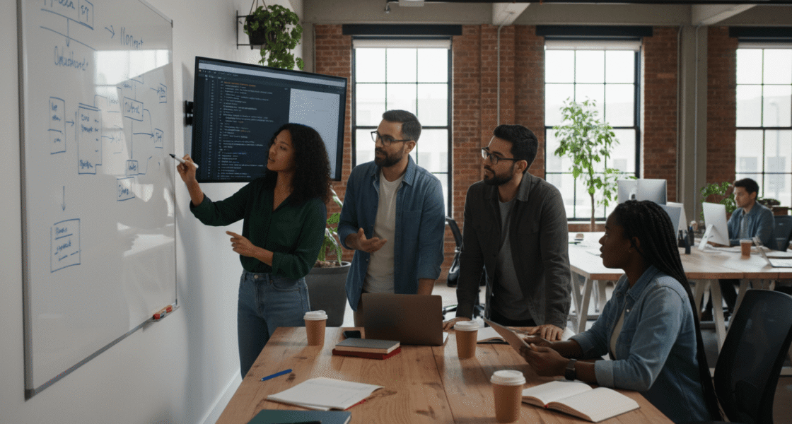 Weblish Programmers Collaborating in a Modern Team Environment