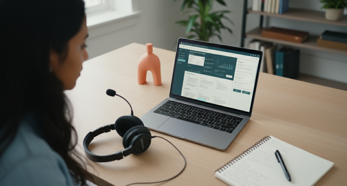 Expert reviews weblish.io accessibility audit report using screen reader software.