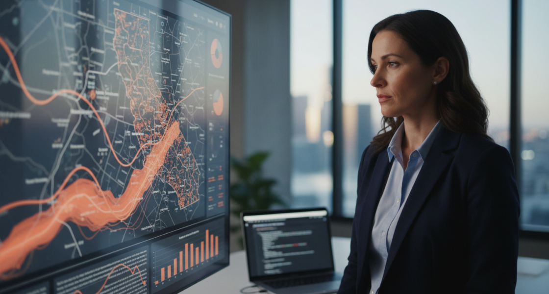 Expert analyzing hyper-local map data for weblish.io SEO strategy.