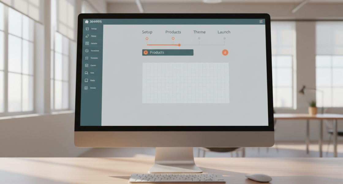 Clean Shopify Dashboard with Progression for weblish.io Website Building Guide
