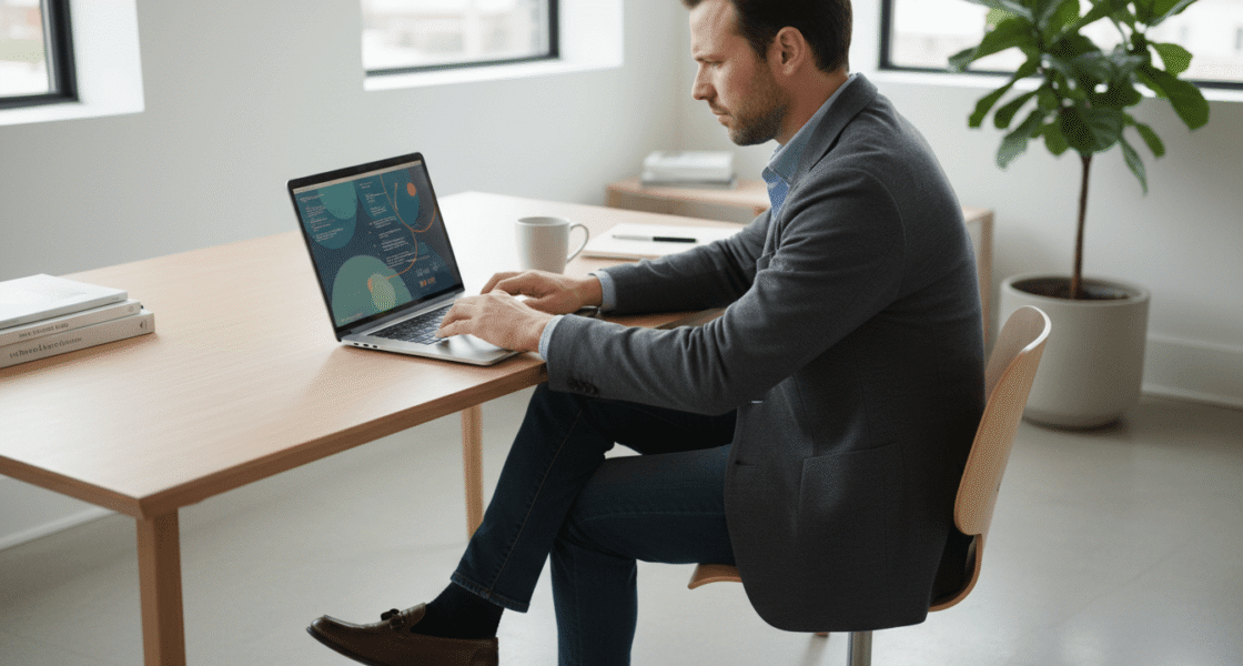 Weblish expert optimizing WordPress SEO on a laptop