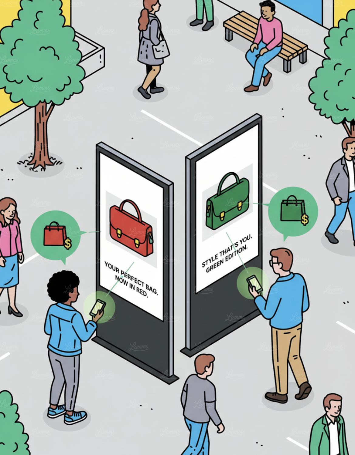 A visual representation of digital advertising targeting specific audience segments with precise, paid messages online.