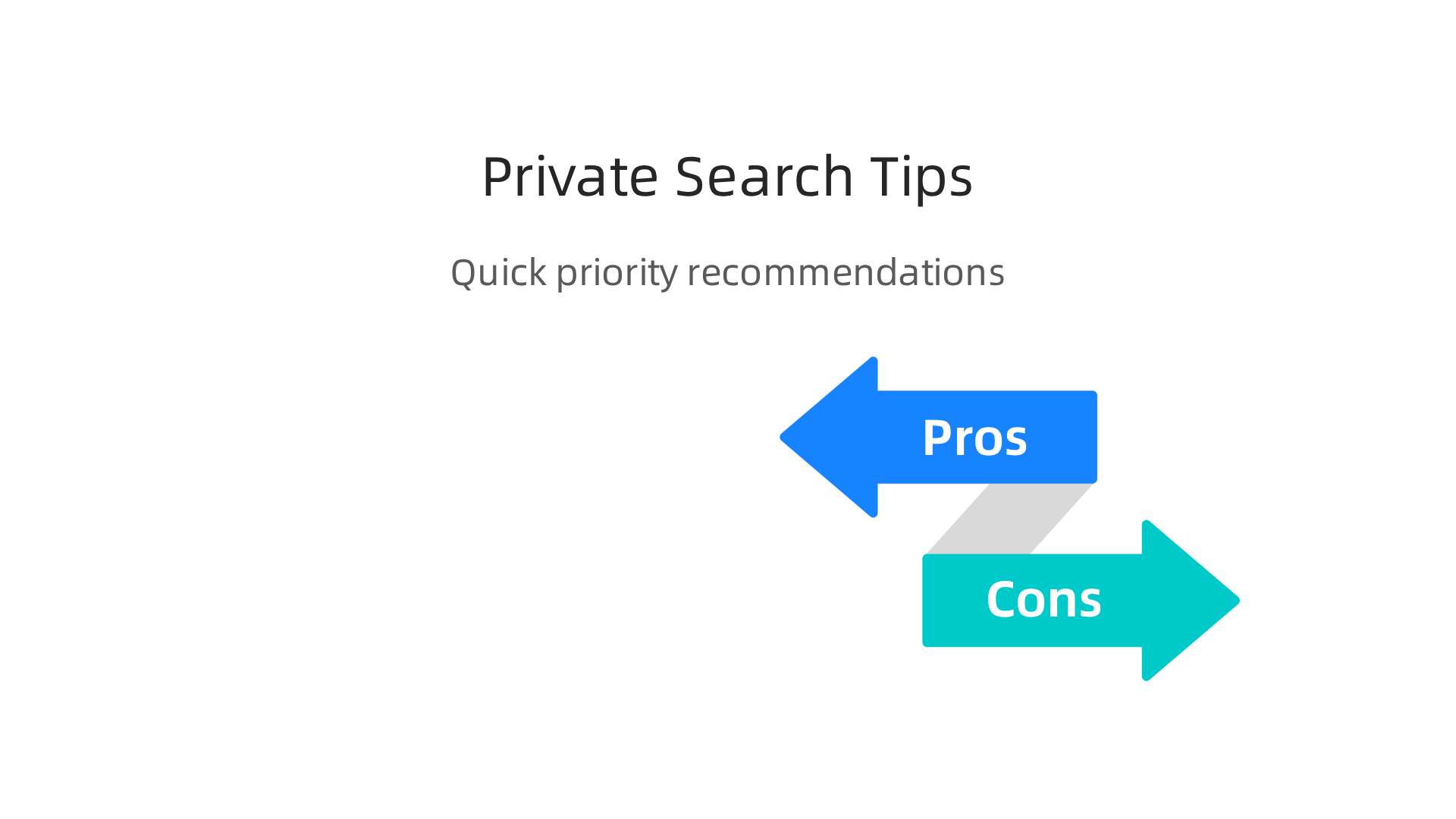 An infographic providing quick tips to help businesses select the ideal private search engine based on specific priorities such as team privacy, index independence, or environmental impact.