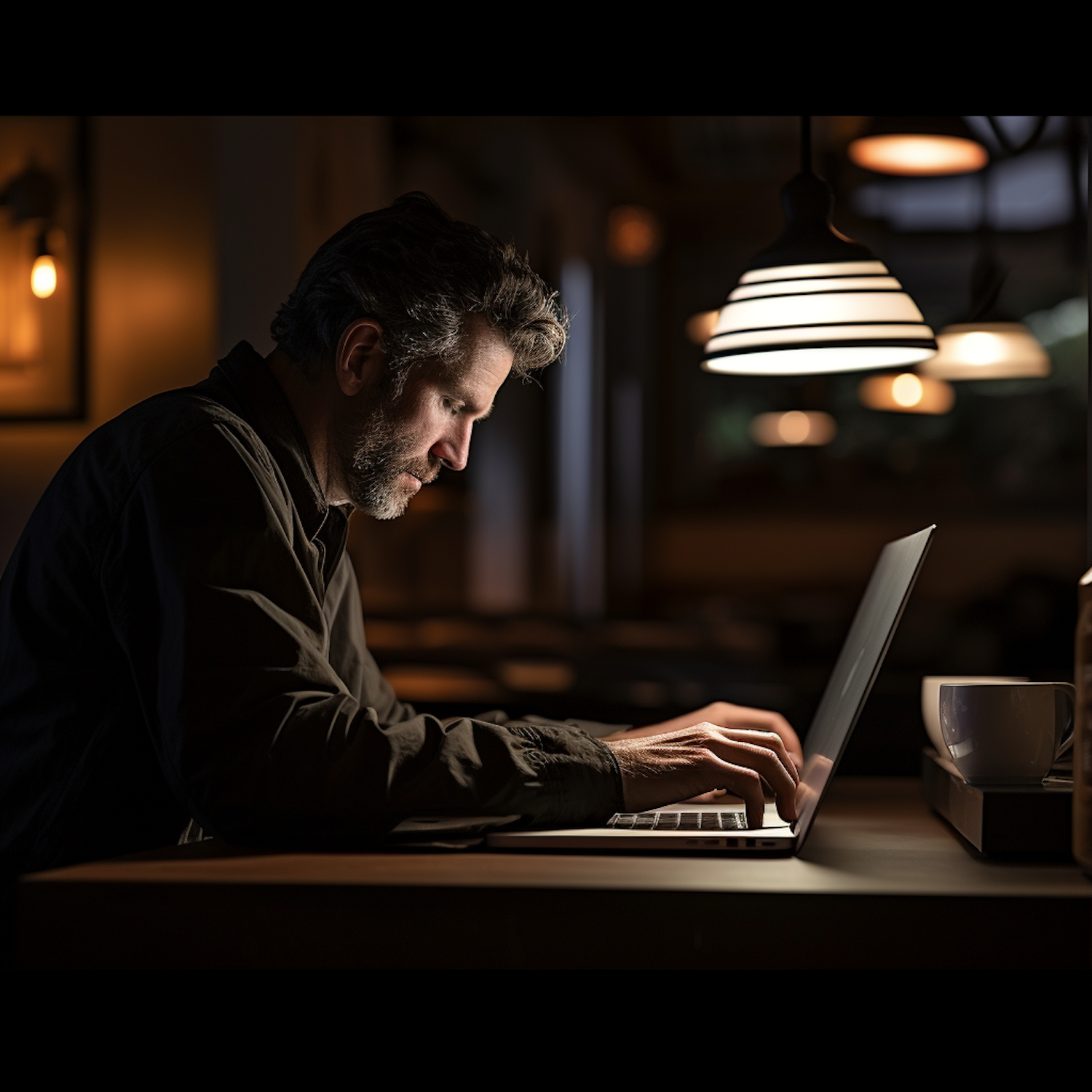 A business owner works on a laptop, illustrating the challenge of balancing the need for accurate search results with a strong desire for privacy.