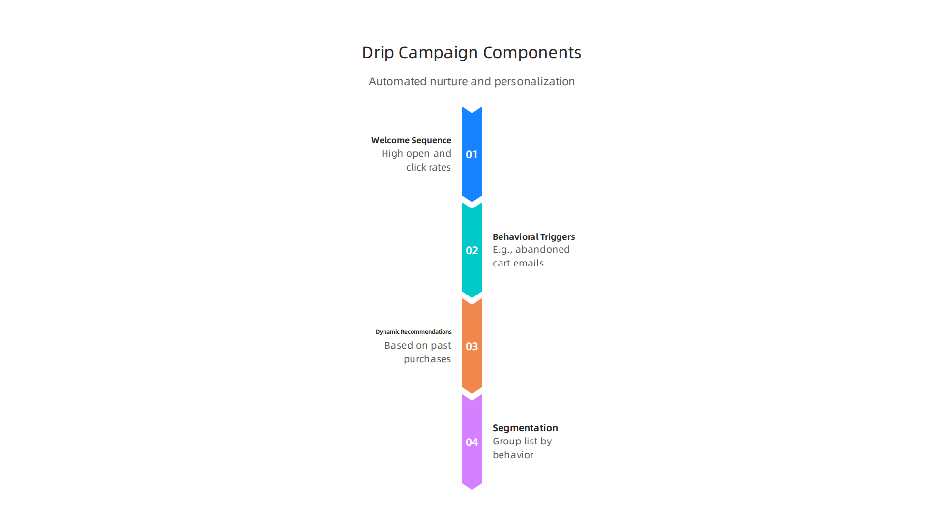 Essential components of an effective automated email drip campaign designed to nurture leads and drive conversions.