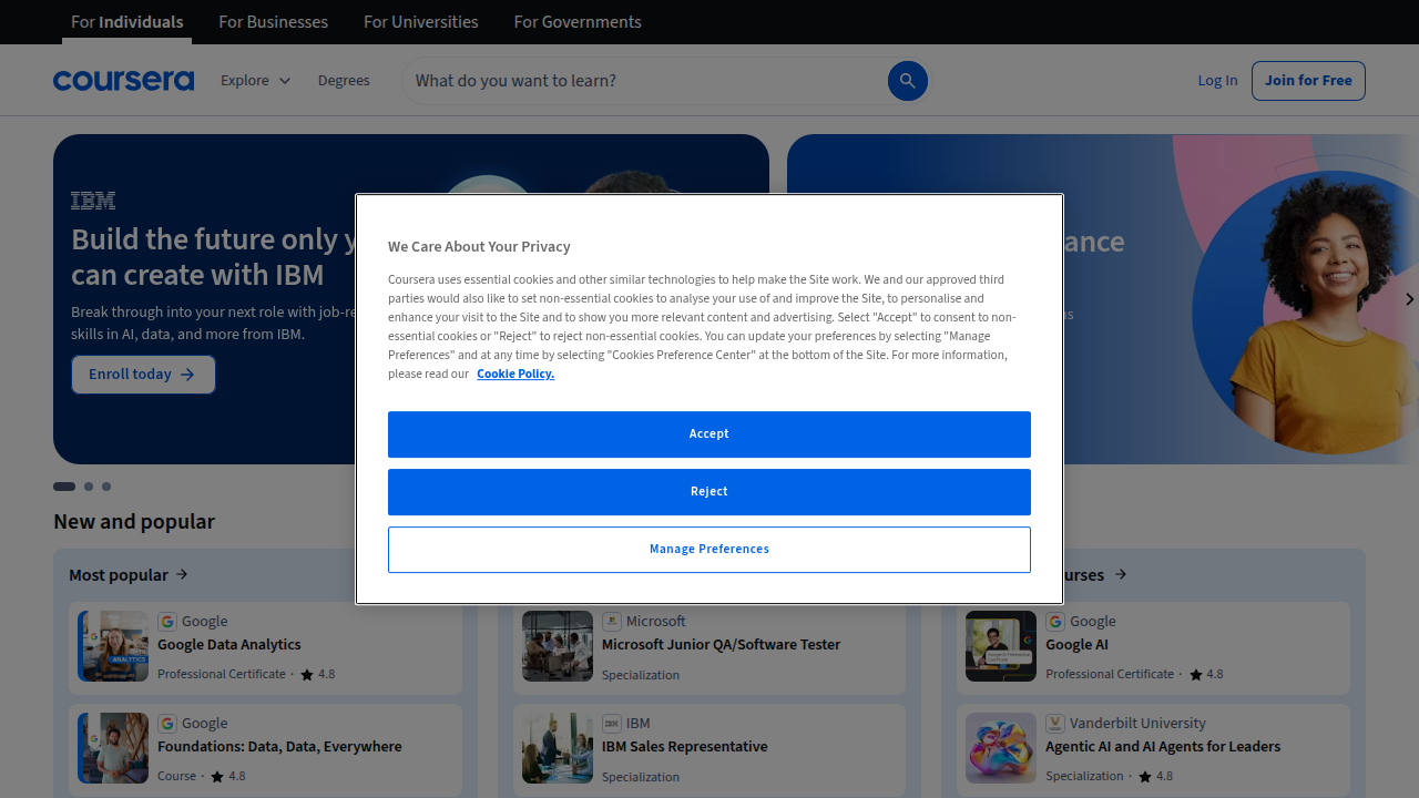 Coursera is a popular online learning platform offering a wide range of digital marketing courses from universities and companies.