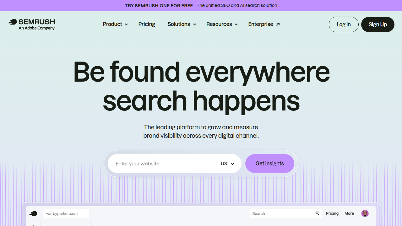 A screenshot of Semrush's agency listing page, a resource for finding SEO providers.