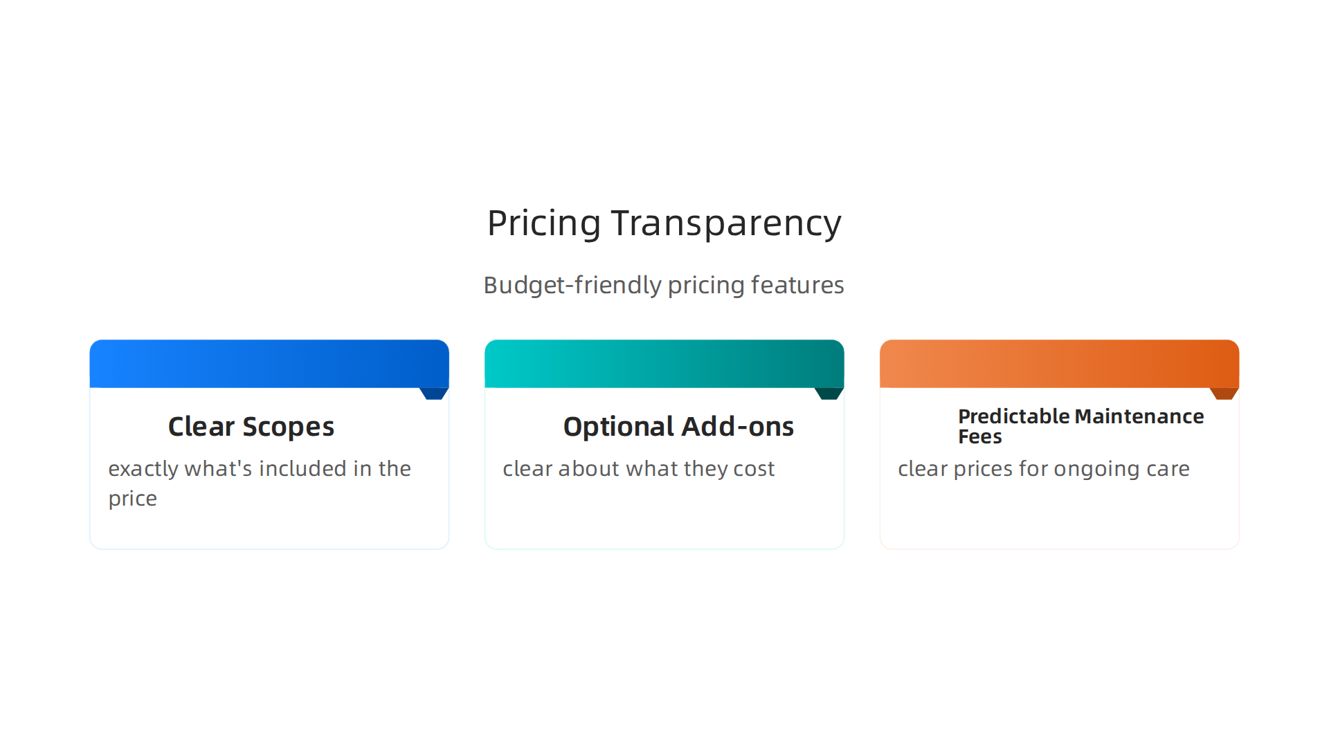 An infographic detailing important aspects of web design pricing models that benefit small business budgeting.